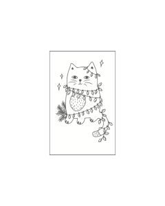 M&B Stamp - Christmas cat - 35x55mm